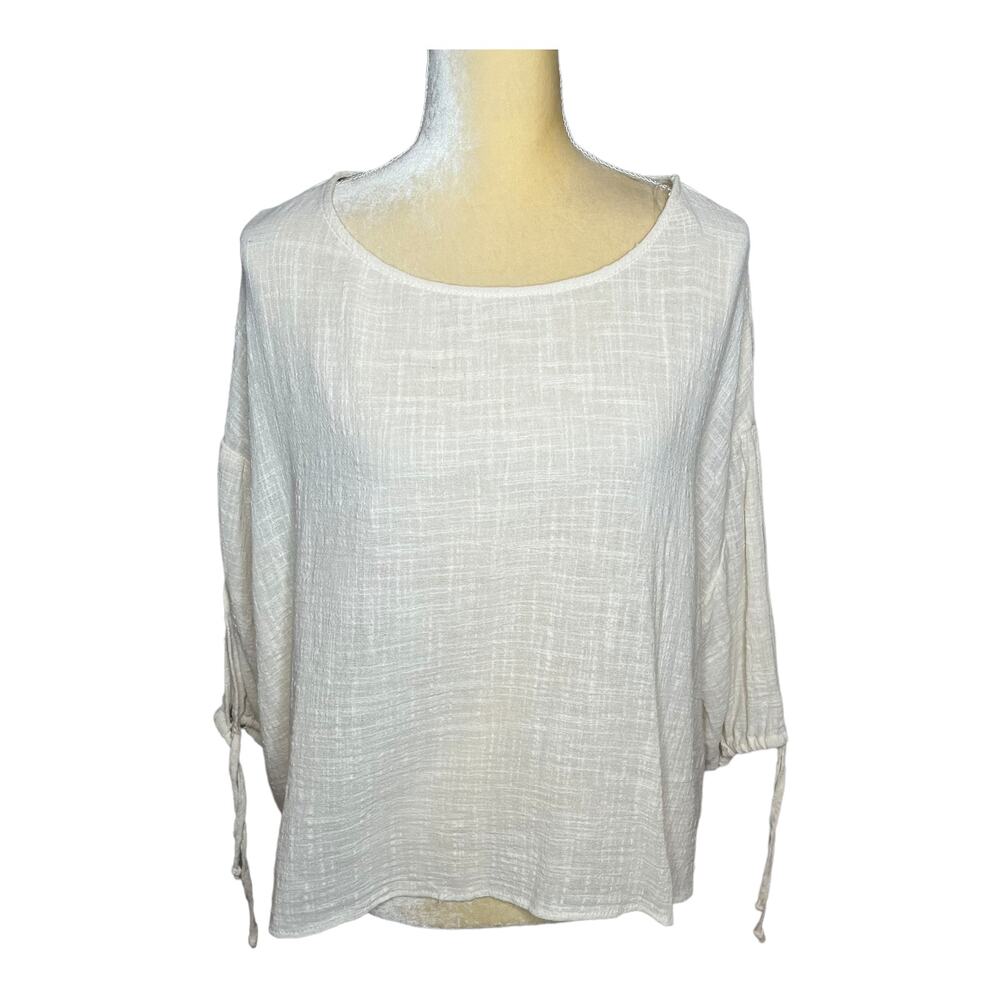 BURU Ivory Cream Cotton Gauze Top Blouse Size 1X
